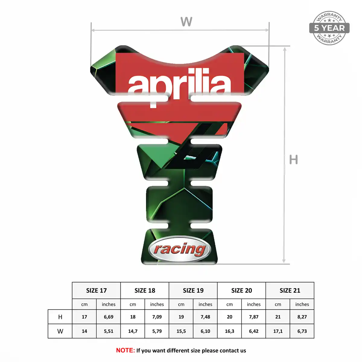 Aprilia Tank Pad Guard Sleek Style