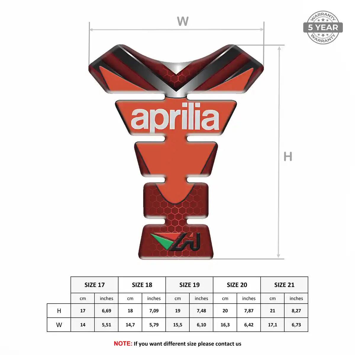 Aprilia Tank Pad Motorbike Opulent Line
