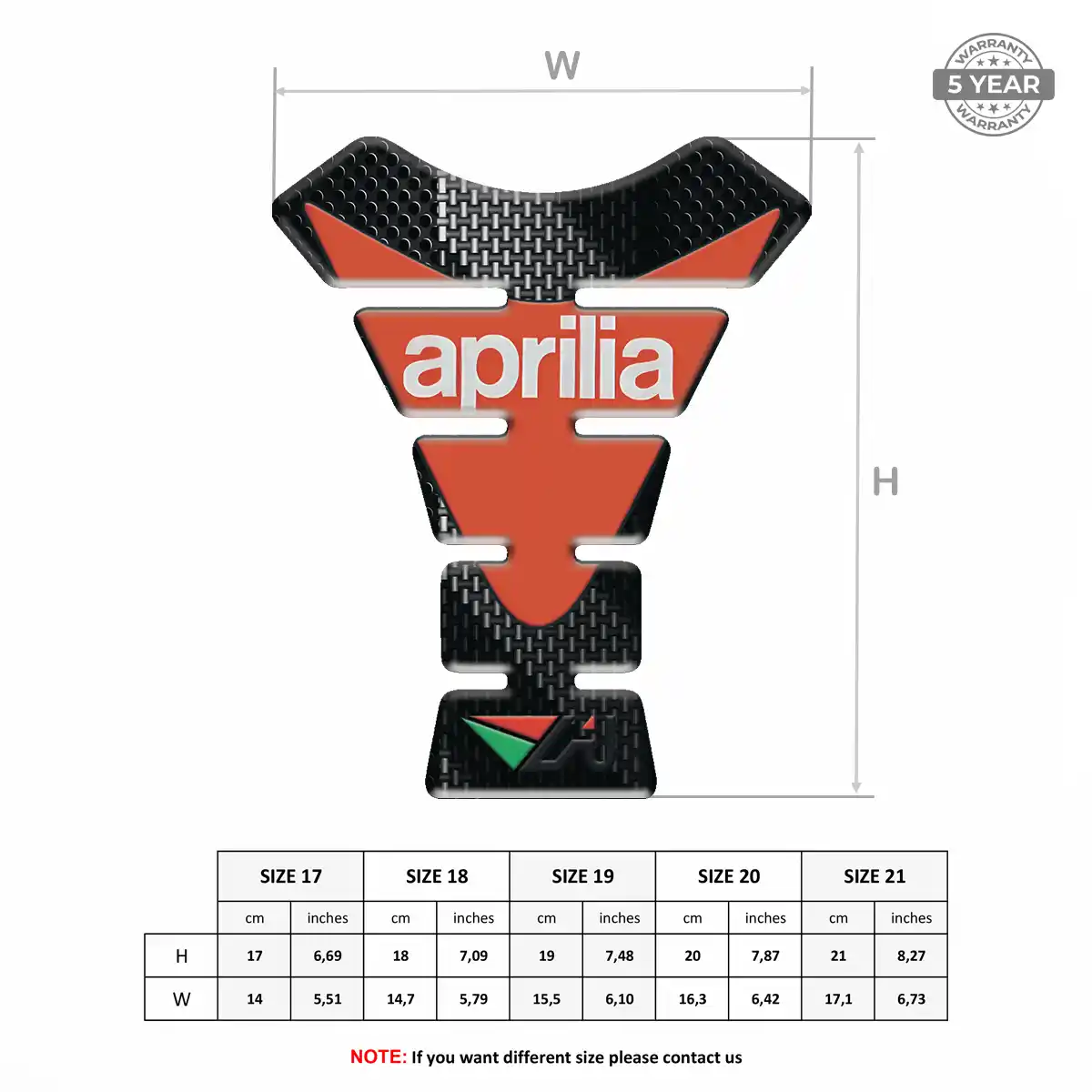 Aprilia Tank Pad Motorbike Prime Quality