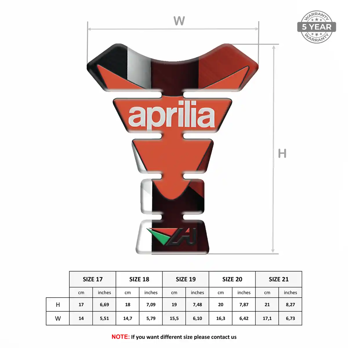 Aprilia Tank Pad Motorbike Resin Elite