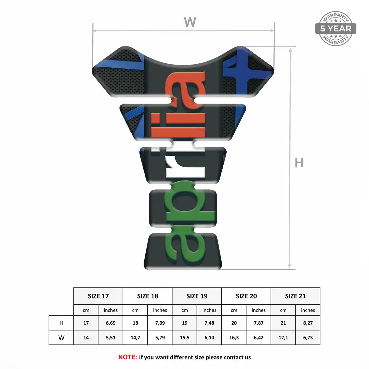 Aprilia Tank Pad Motorbike Signature Grade