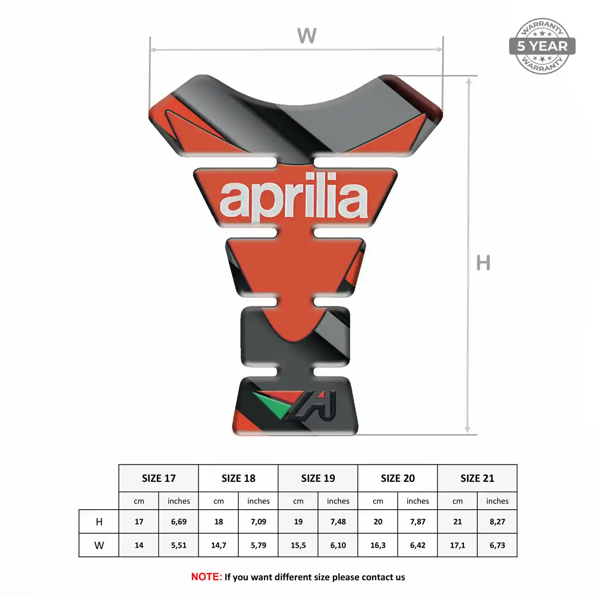 Aprilia Tank Pad Motorbike Sleek Style