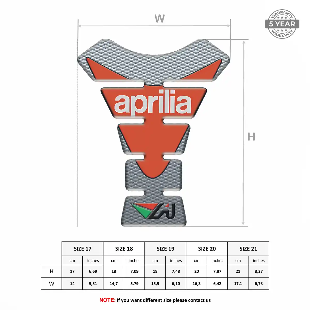 Aprilia Tank Pad Motorbike Superior Craft