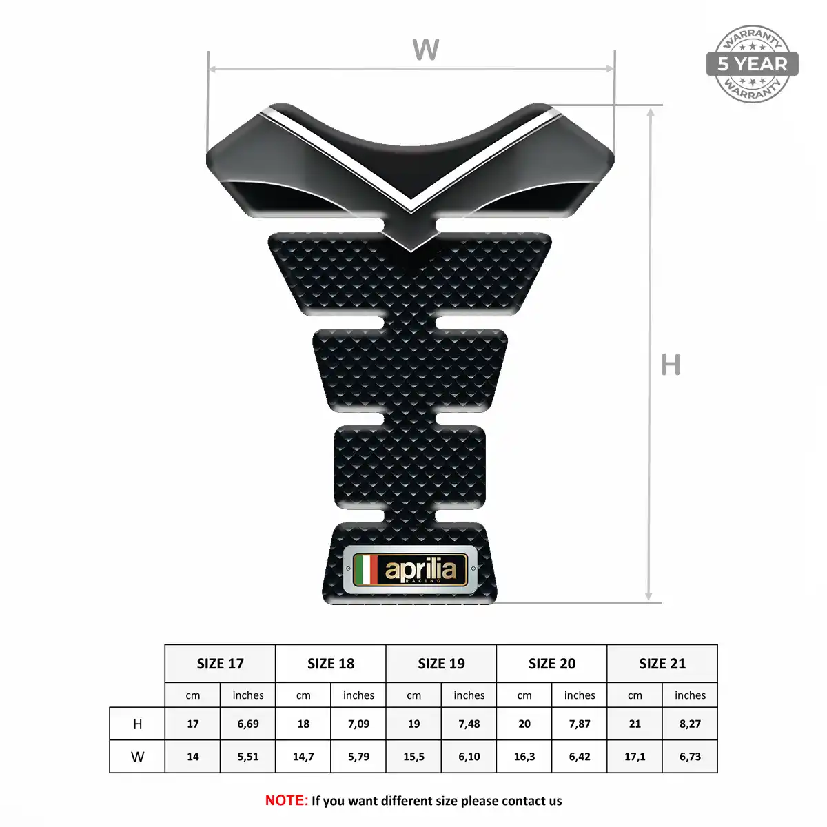 Aprilia Tank Pad Motorcycle Elite Finish