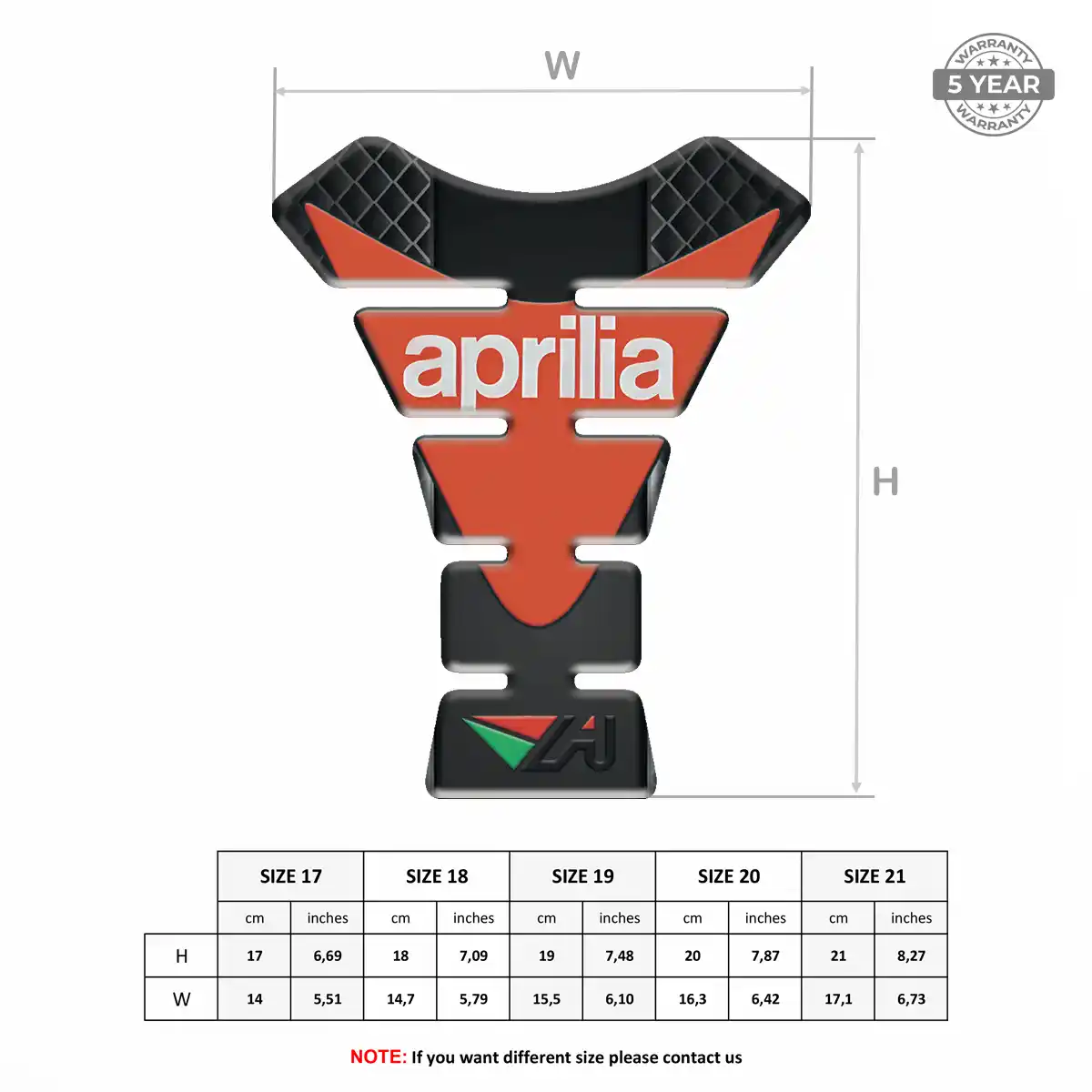 Aprilia Tank Pad Motorcycle Noble Edition