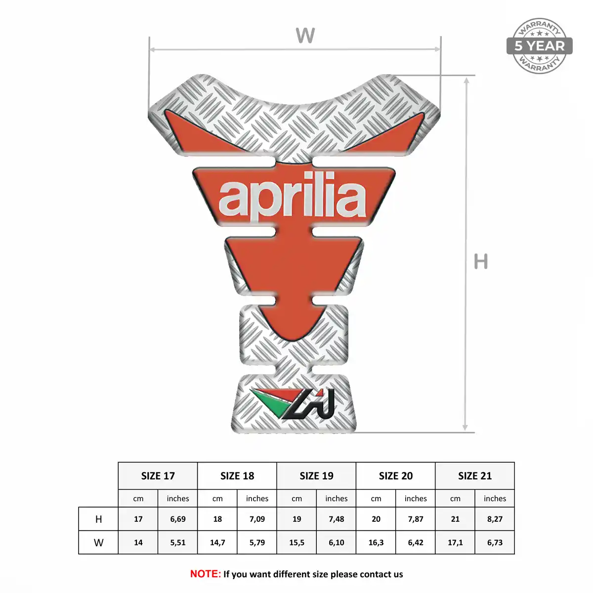 Aprilia Tank Pad Motorcycle Opulent Line