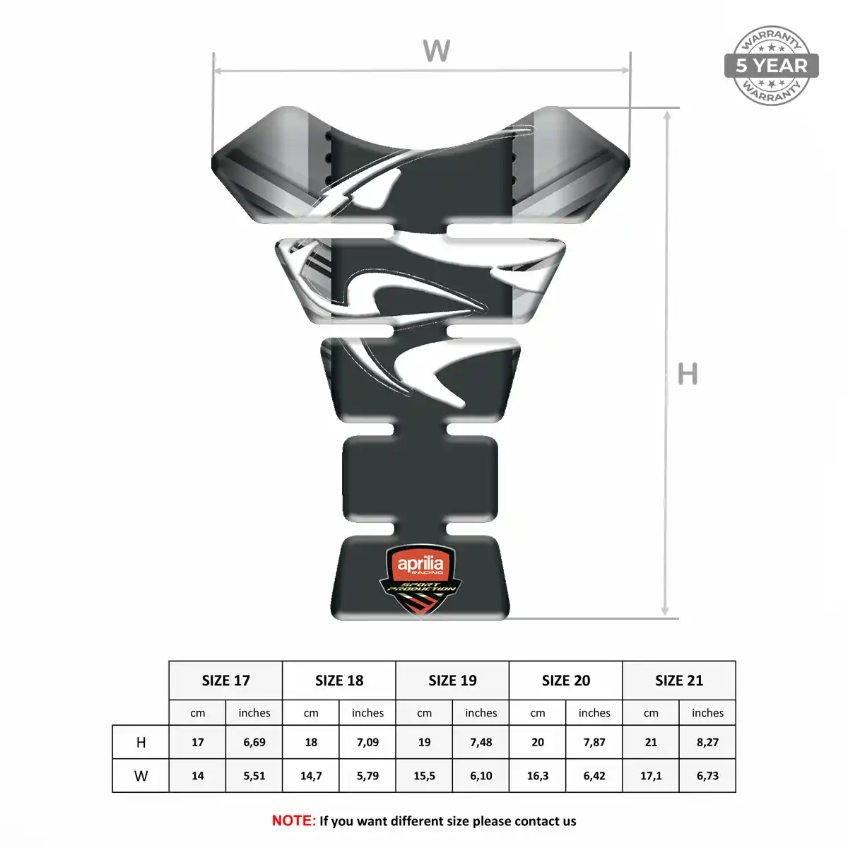 Aprilia Tank Pad Motorcycle Prime Quality