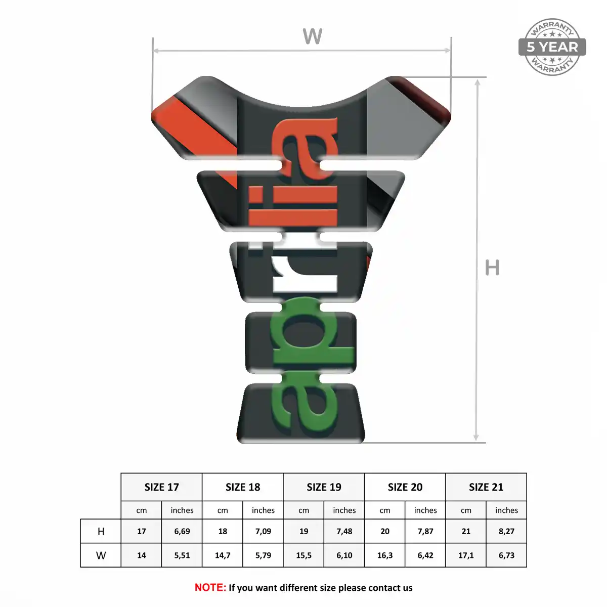 Aprilia Tank Pad Motorcycle Resin Elite
