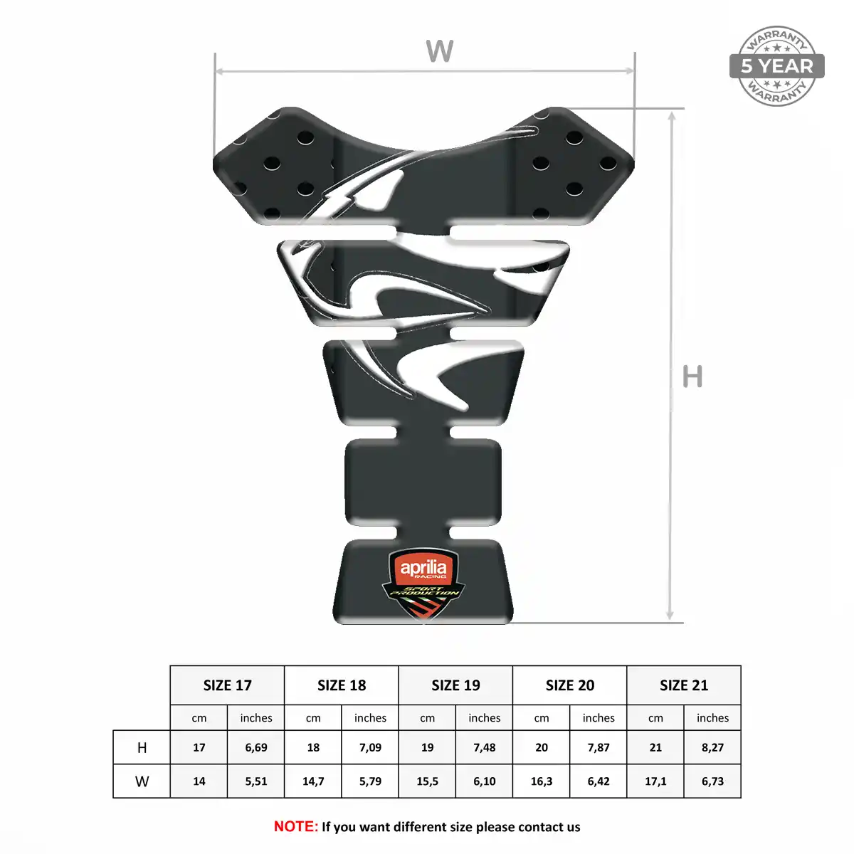 Aprilia Tank Pad Motorcycle Sleek Style