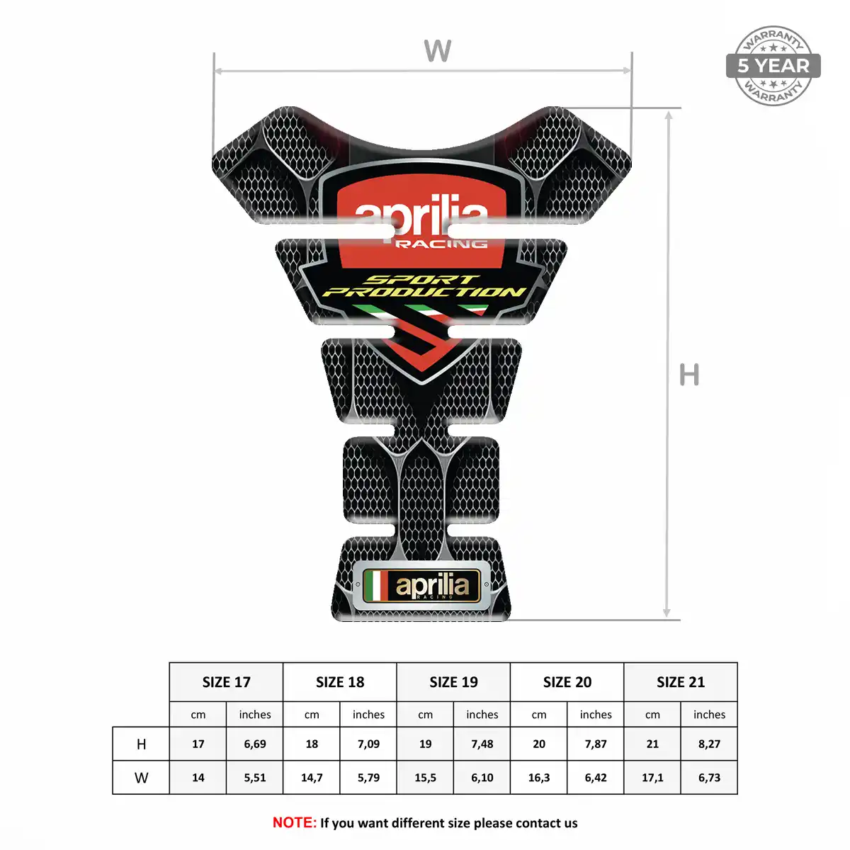 Aprilia Tank Pad Prestige Line