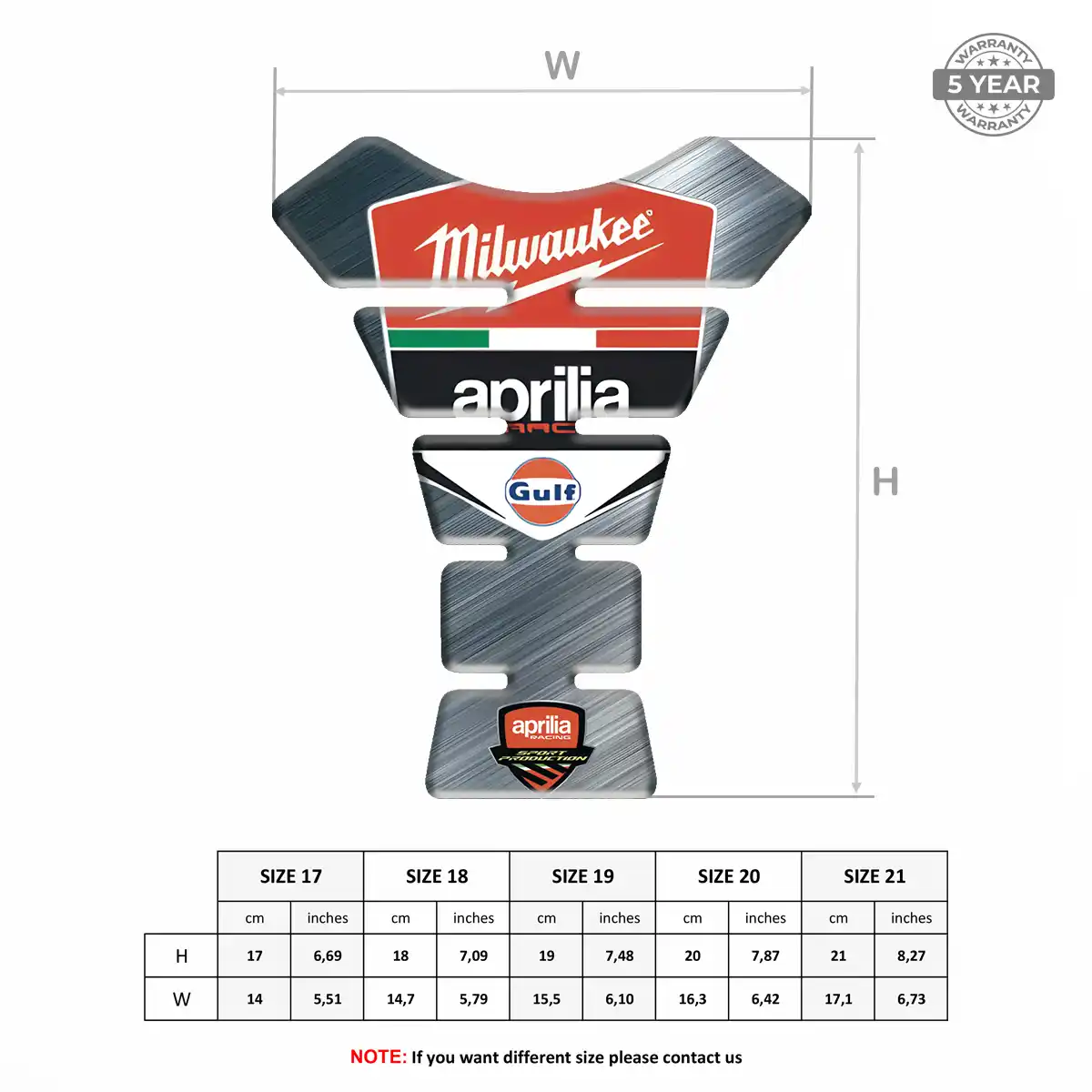 Aprilia Tank Pad Protector Motorbike Prestige Line