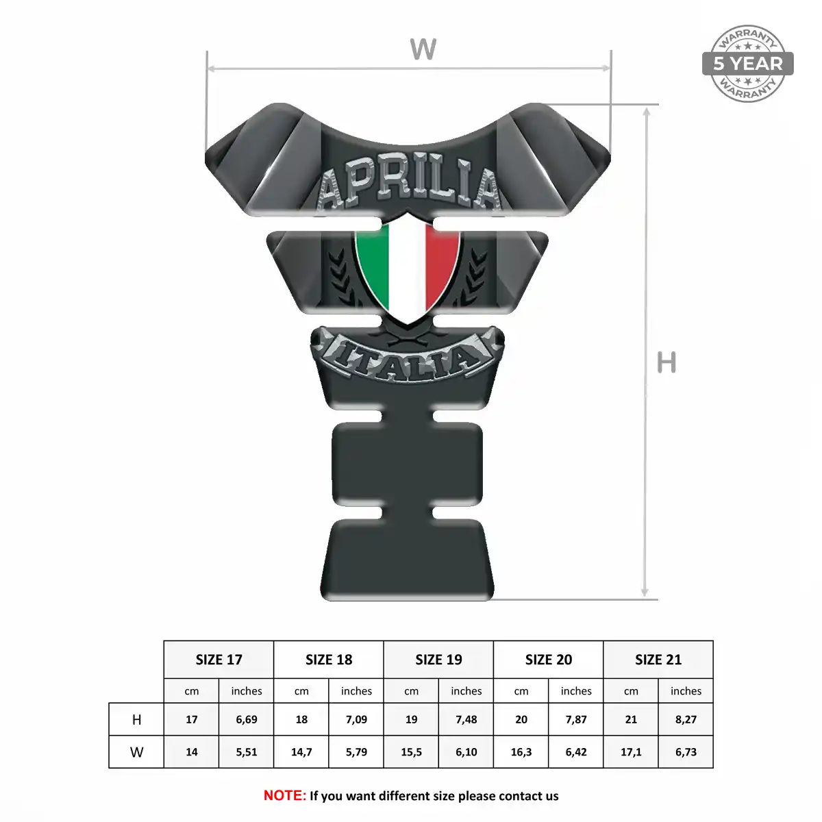 Aprilia Tank Pad Protector Motorbike Prime Quality