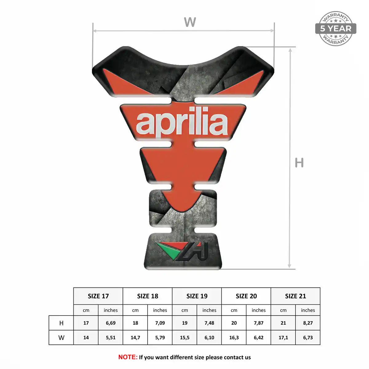 Aprilia Tank Pad Protector Motorbike Signature Grade