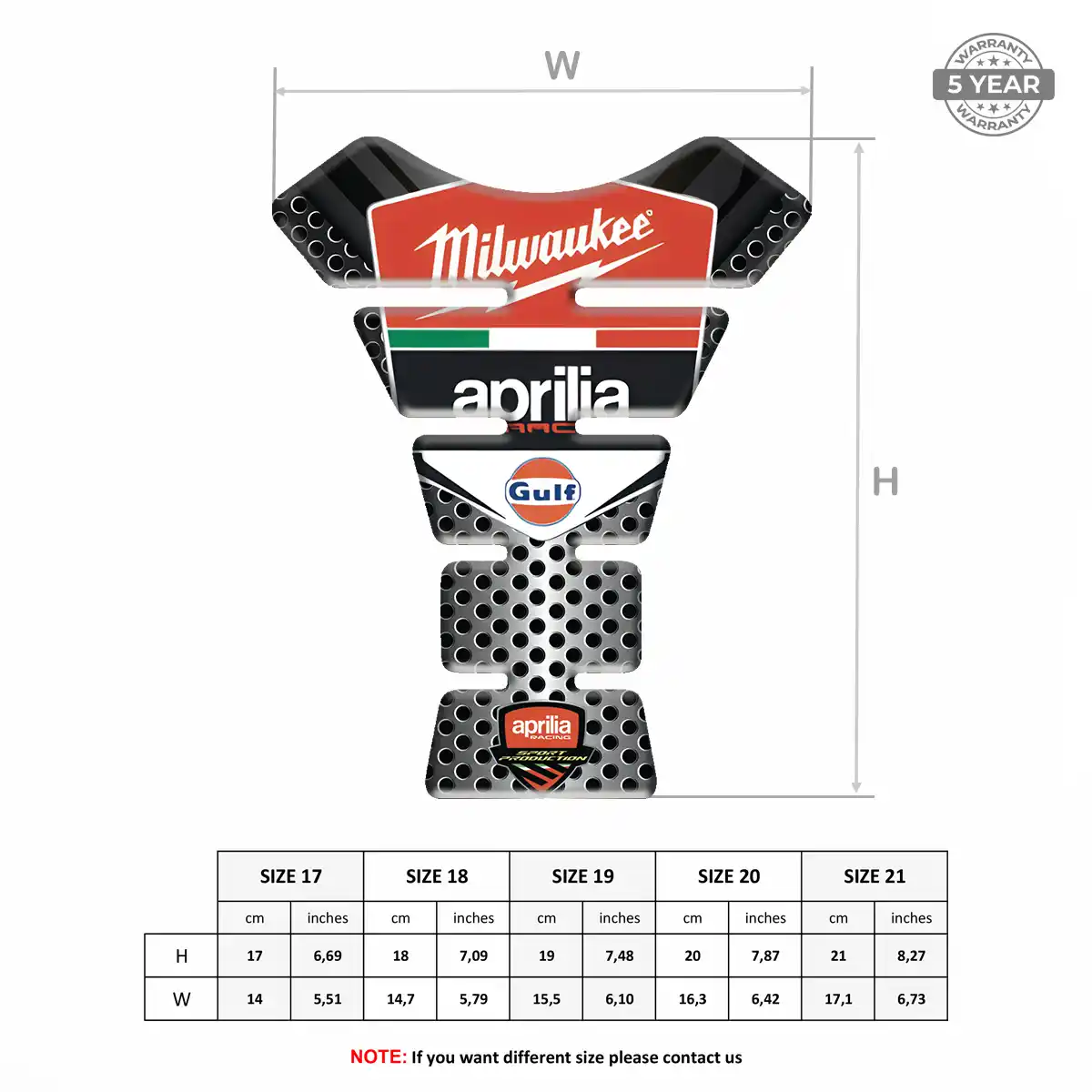 Aprilia Tank Pad Protector Motorcycle Prime Quality