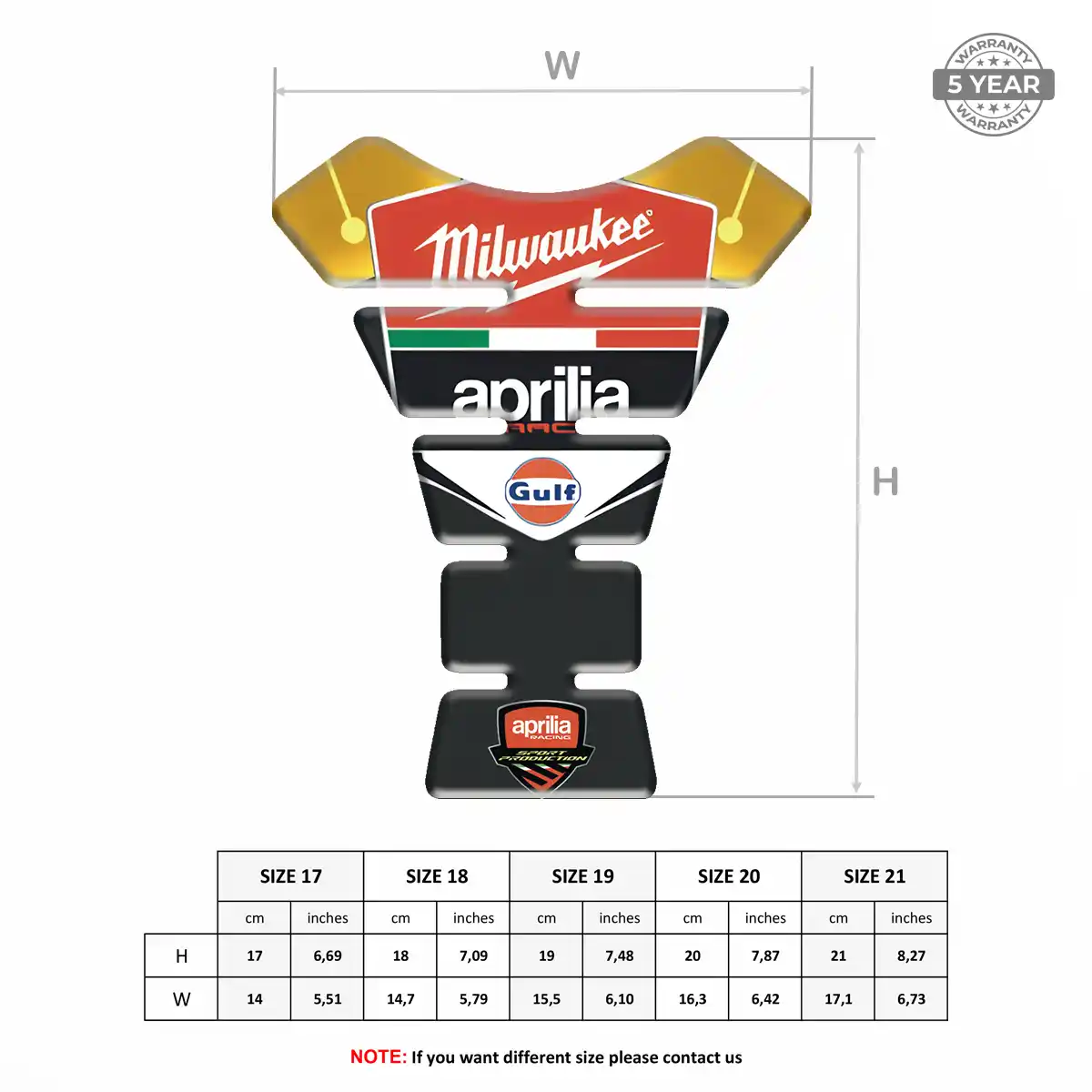 Aprilia Tank Pad Protector Motorcycle Refined Design