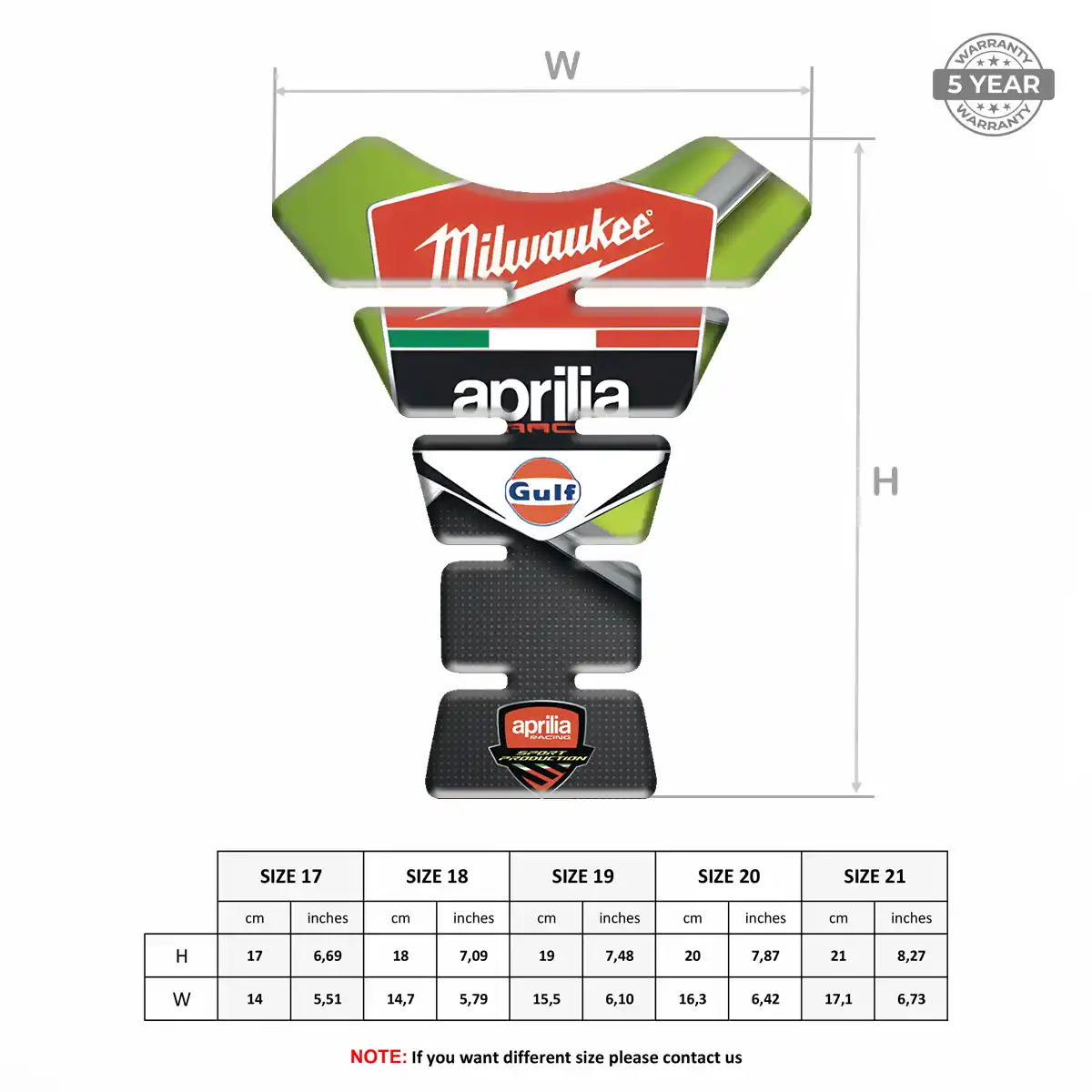Aprilia Tank Pad Protector Motorcycle Signature Grade