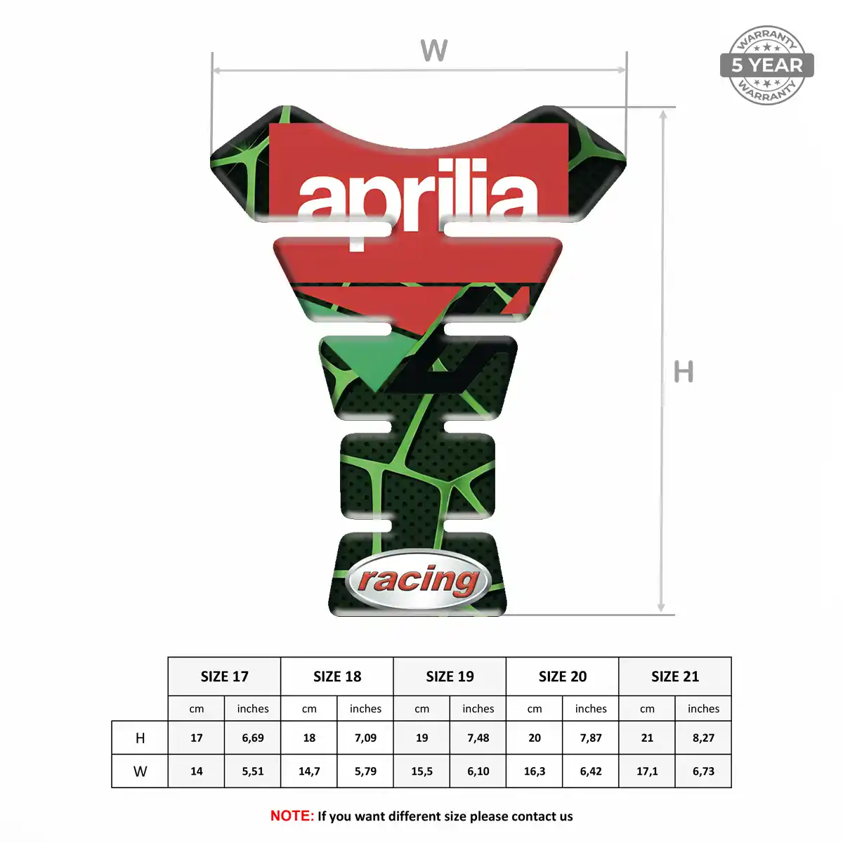 Aprilia Tank Pad Protector Motorcycle Sleek Style