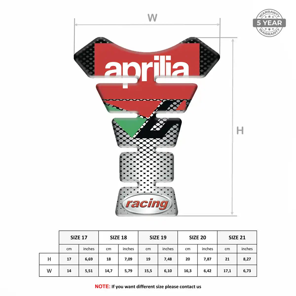 Aprilia Tank Pad Protector Noble Edition
