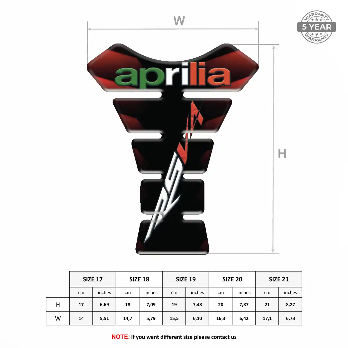 Aprilia Tank Pad Protector Prime Quality