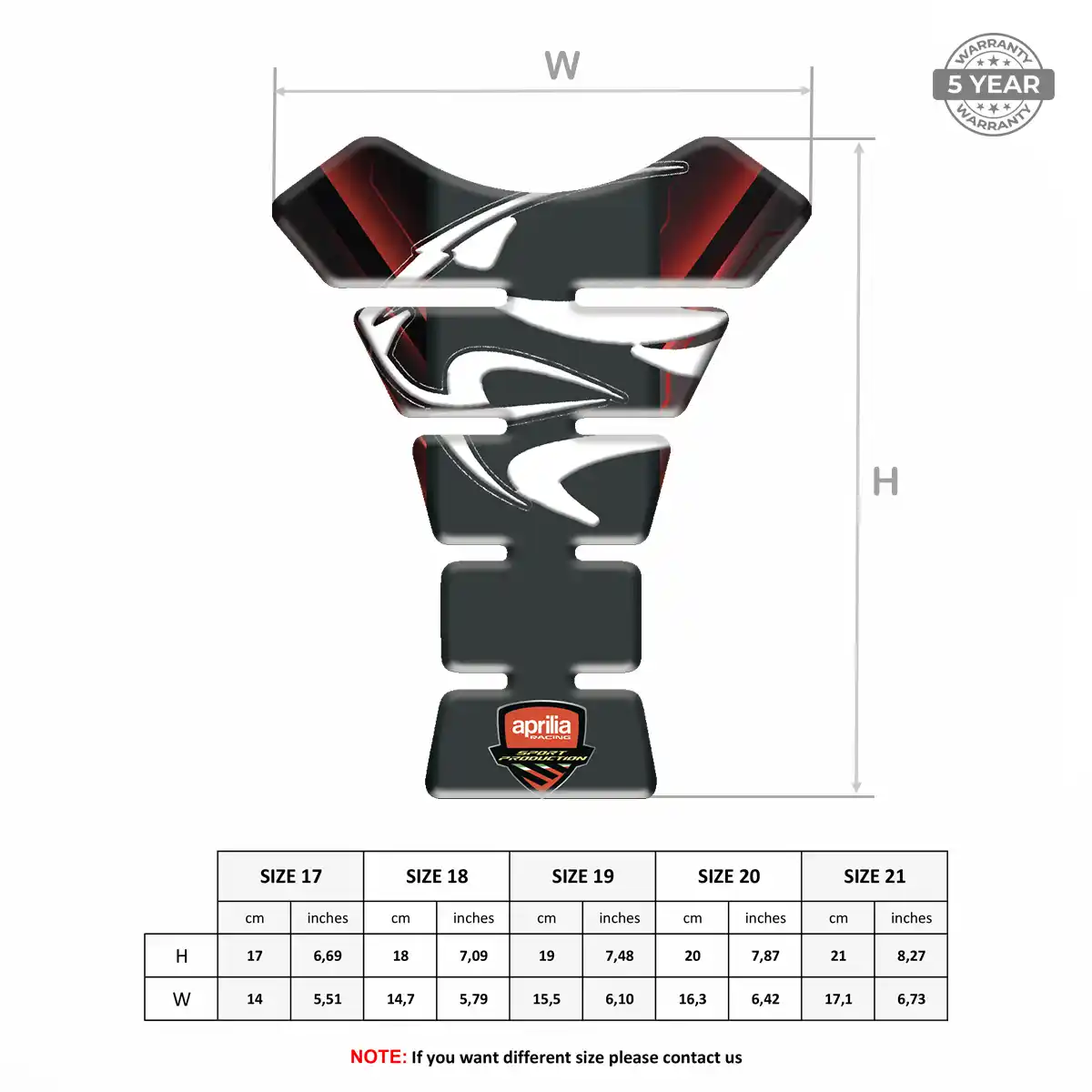 Aprilia Tank Pad Protector Sleek Style