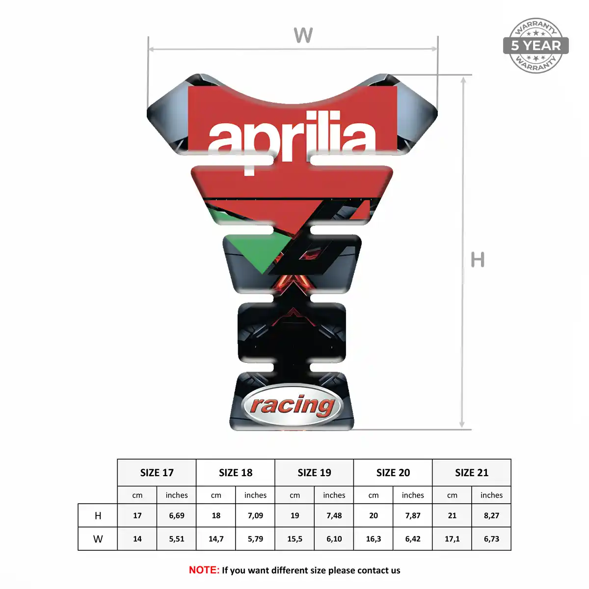 Aprilia Tank Pads Fuse Elite Finish