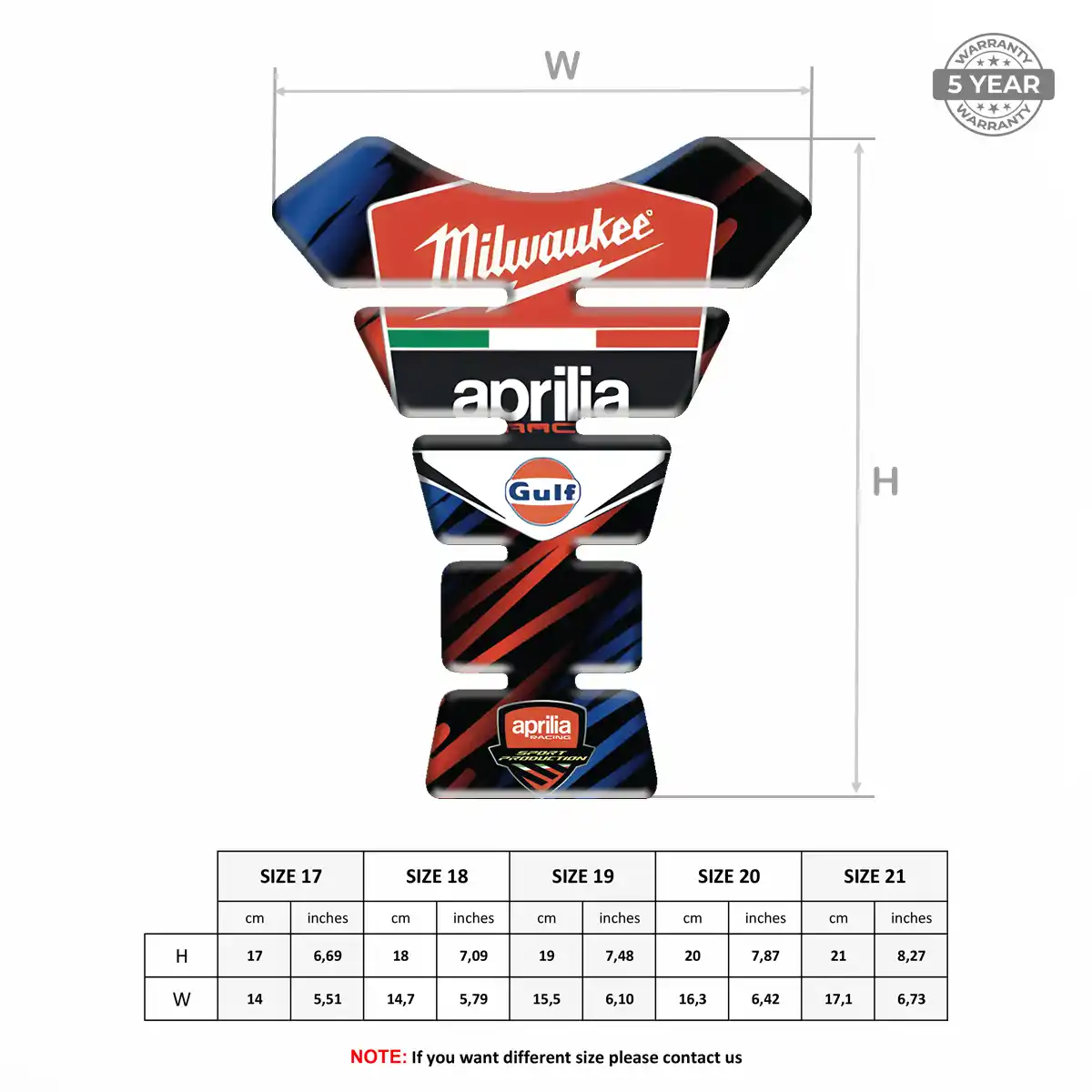 Aprilia Tank Pads Fuse Motorbike Elite Edition