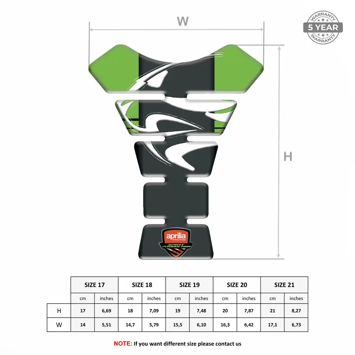 Aprilia Tank Pads Fuse Motorbike Exclusive Series