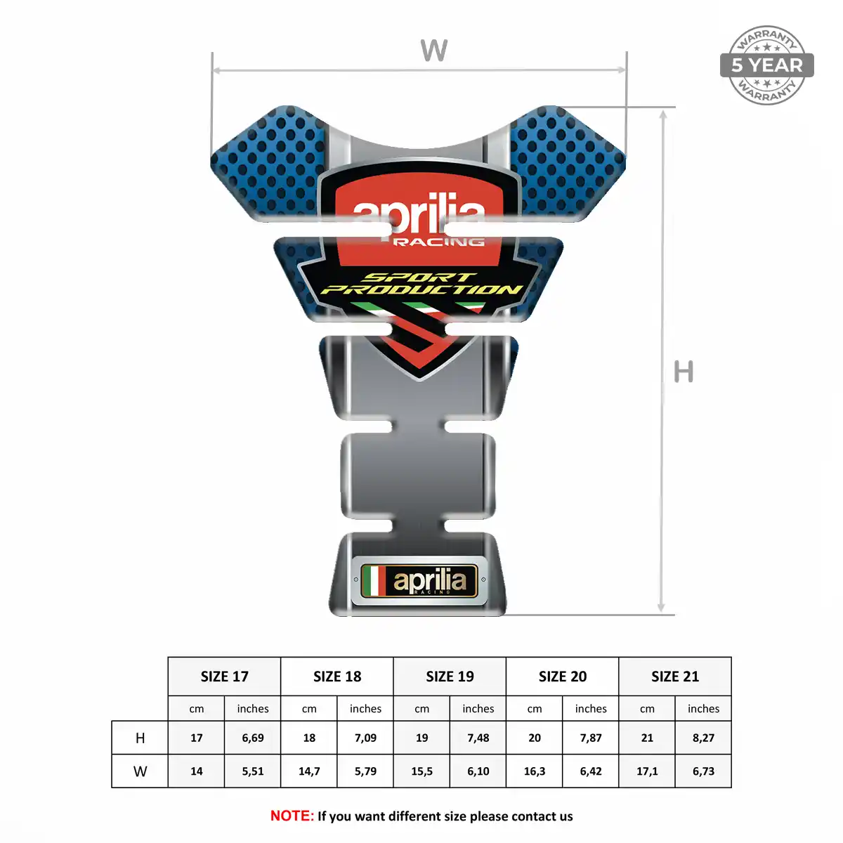 Aprilia Tank Pads Fuse Motorbike Signature Grade
