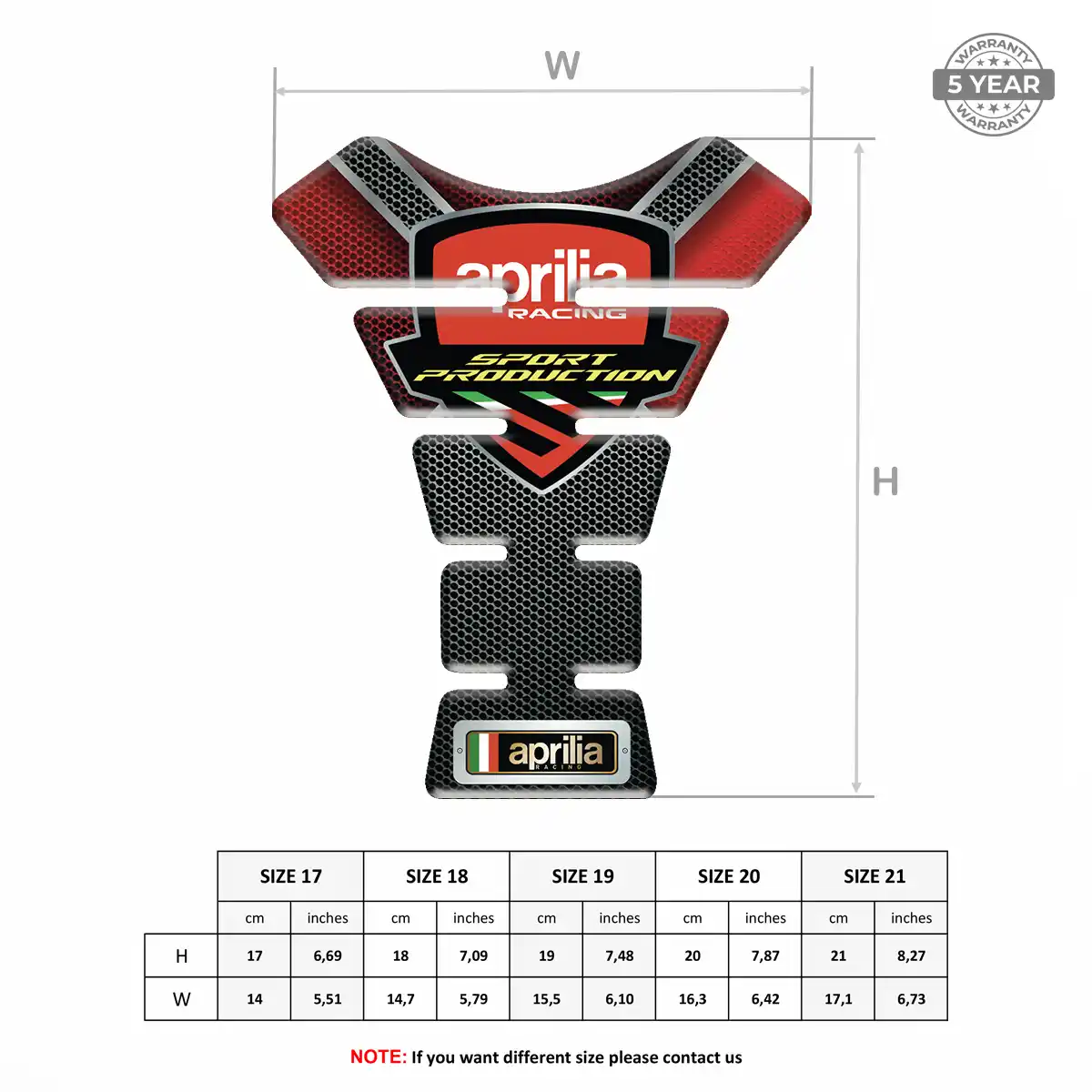 Aprilia Tank Pads Fuse Motorbike Superior Craft