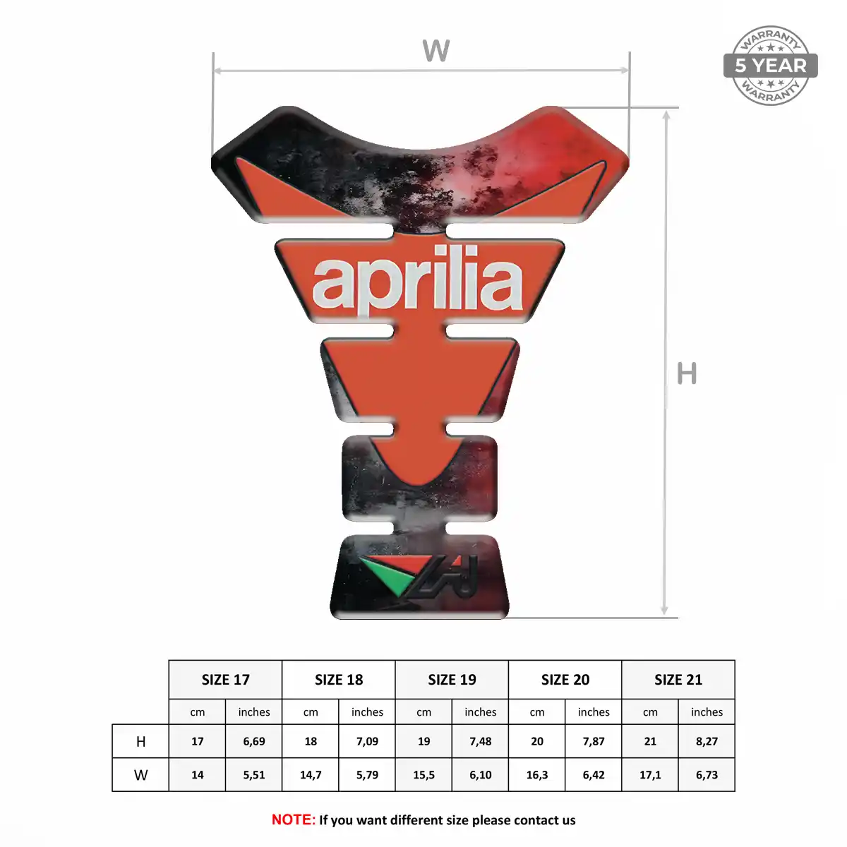 Aprilia Tank Pads Fuse Motorcycle Elite Edition
