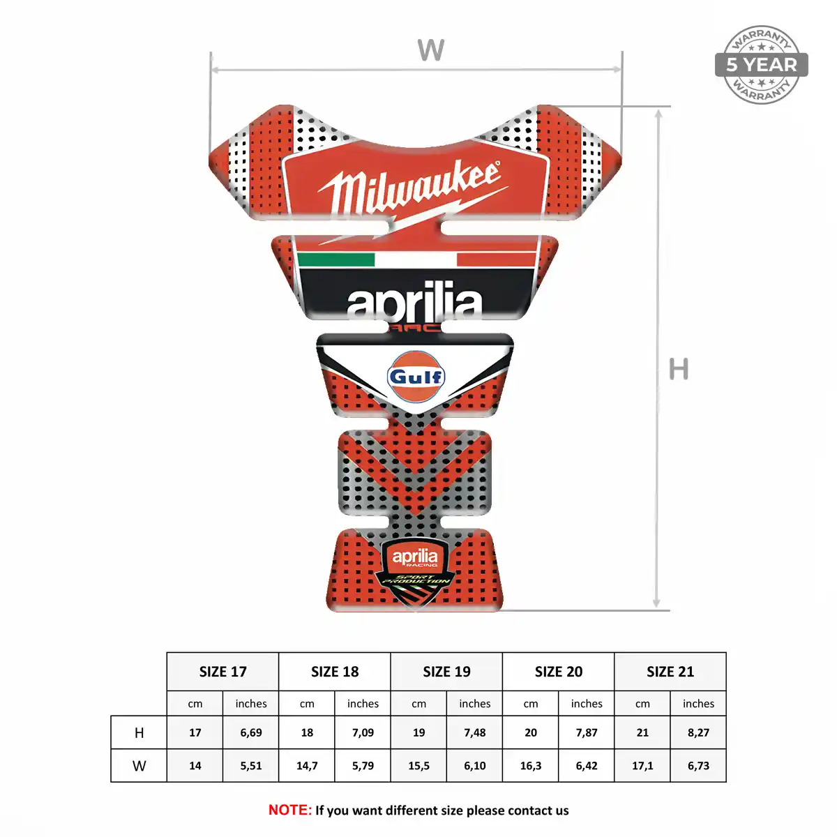 Aprilia Tank Pads Fuse Motorcycle Exclusive Series