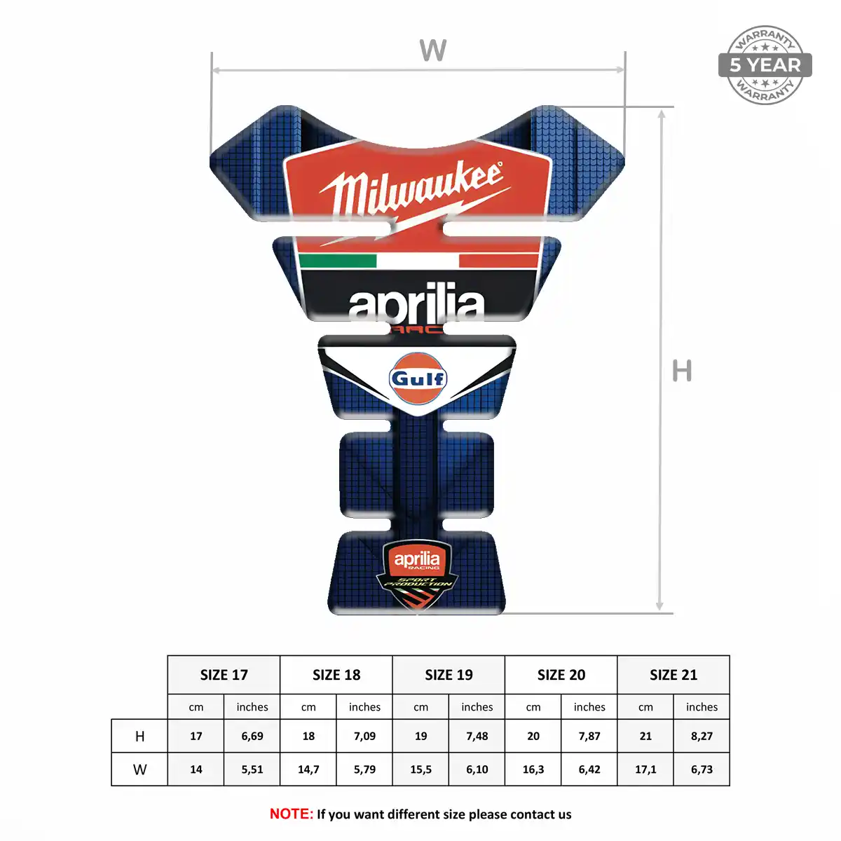 Aprilia Tank Pads Fuse Motorcycle Opulent Line