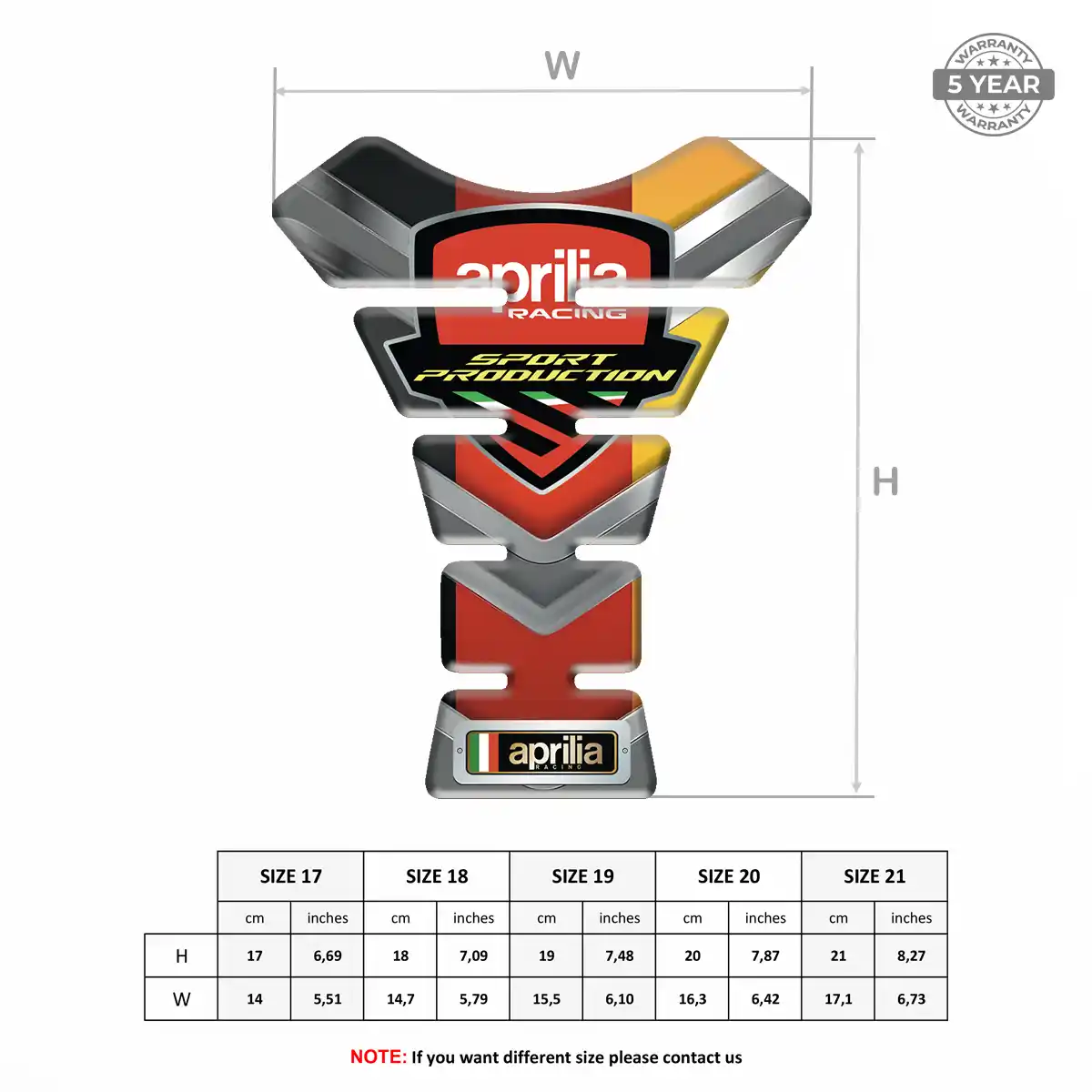 Aprilia Tank Pads Fuse Motorcycle Prestige Line