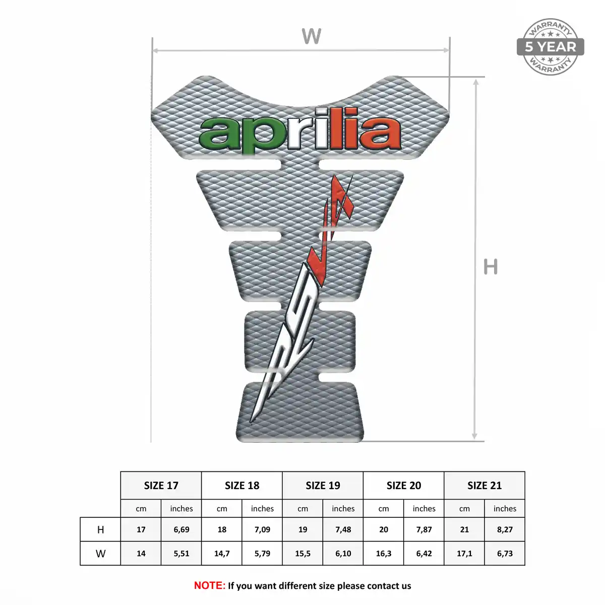 Aprilia Tank Pads Fuse Motorcycle Prime Quality