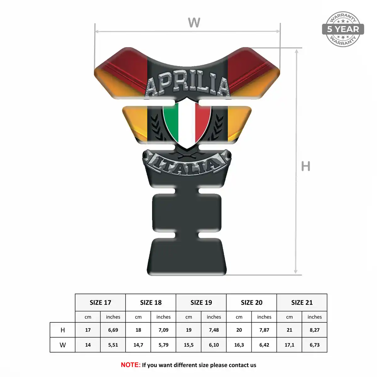 Aprilia Tank Pads Fuse Motorcycle Resin Elite