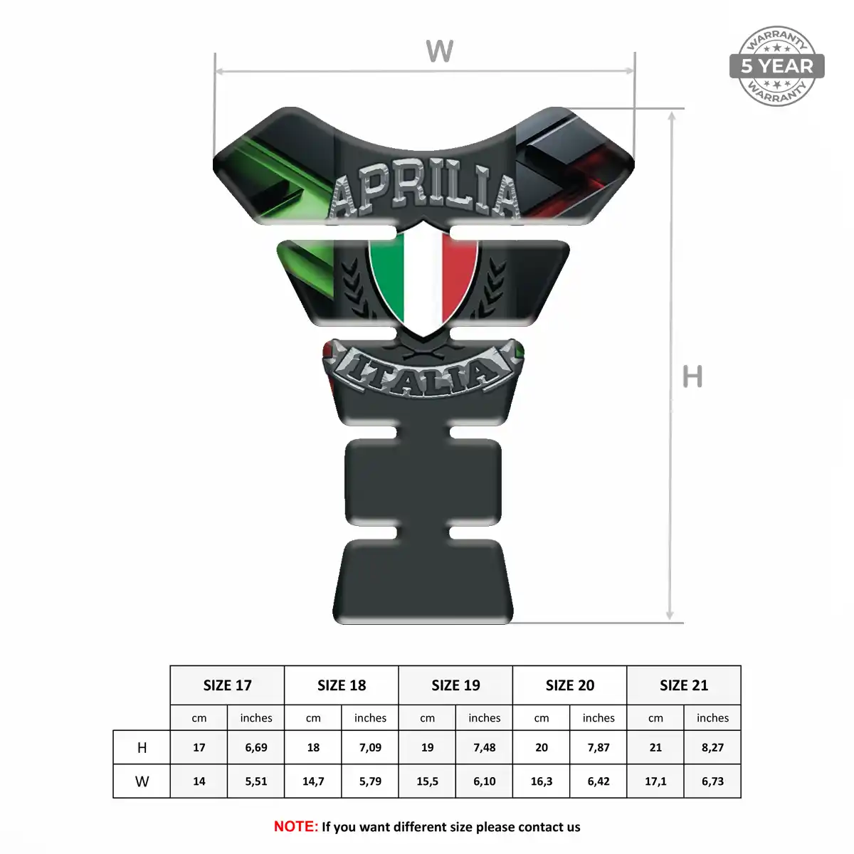 Aprilia Tank Pads Fuse Motorcycle Signature Grade
