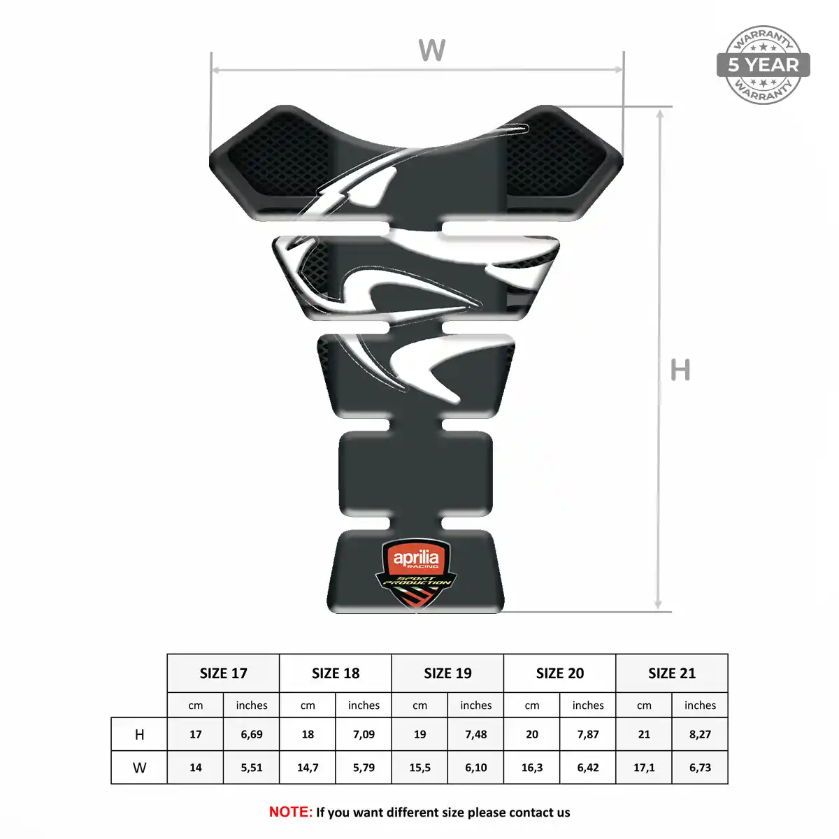 Aprilia Tank Pads Guards Elite Finish