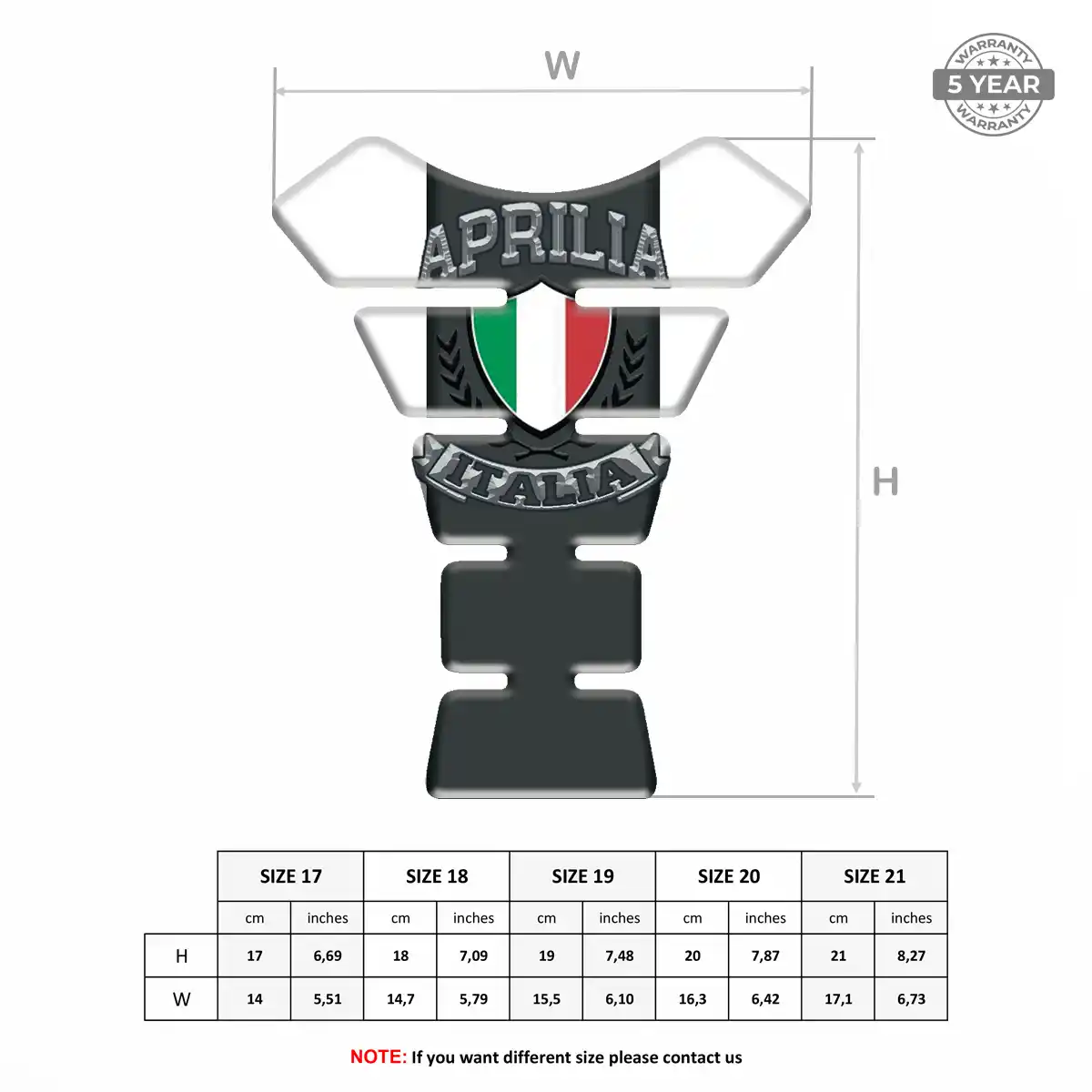 Aprilia Tank Pads Guards Motorbike Elite Finish