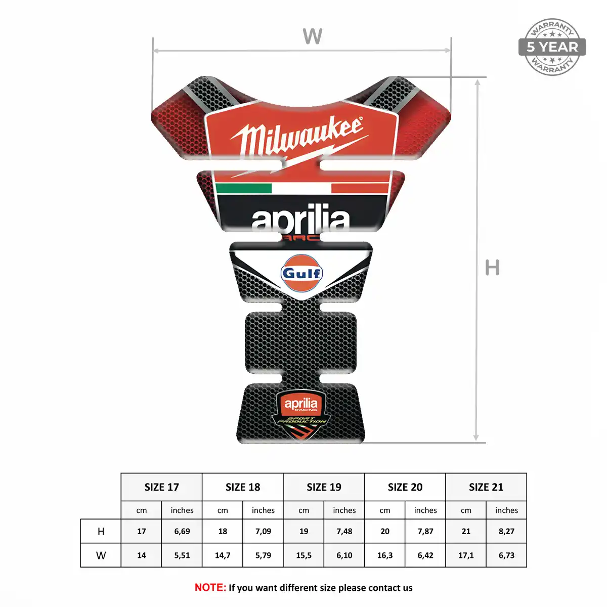 Aprilia Tank Pads Guards Motorcycle Resin Elite