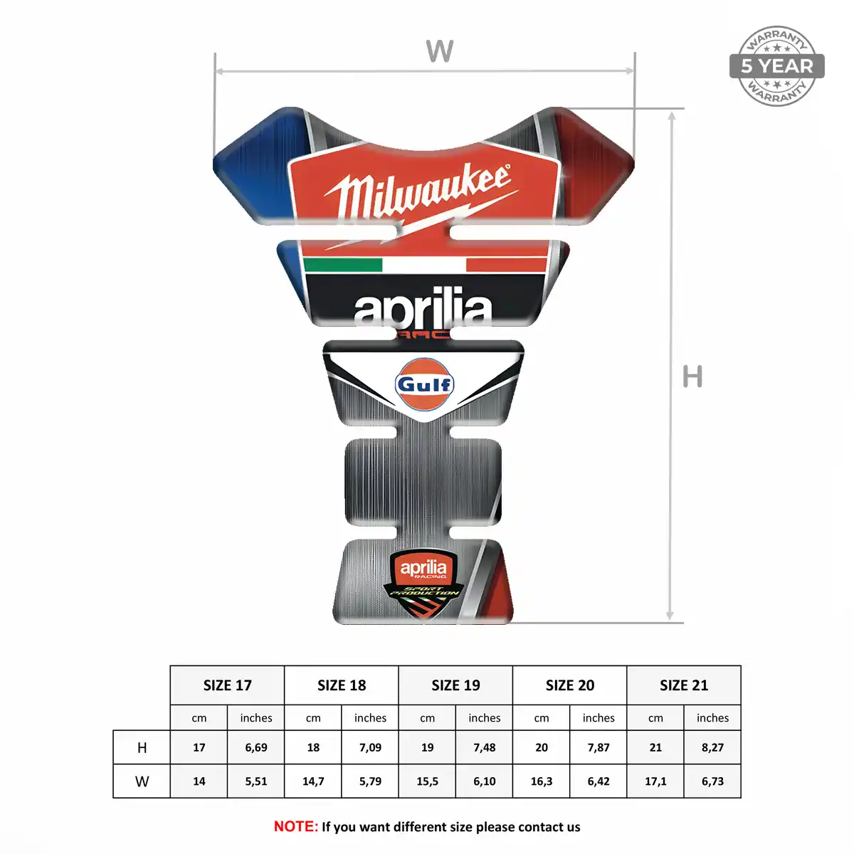 Aprilia Tank Pads Guards Motorcycle Sleek Style