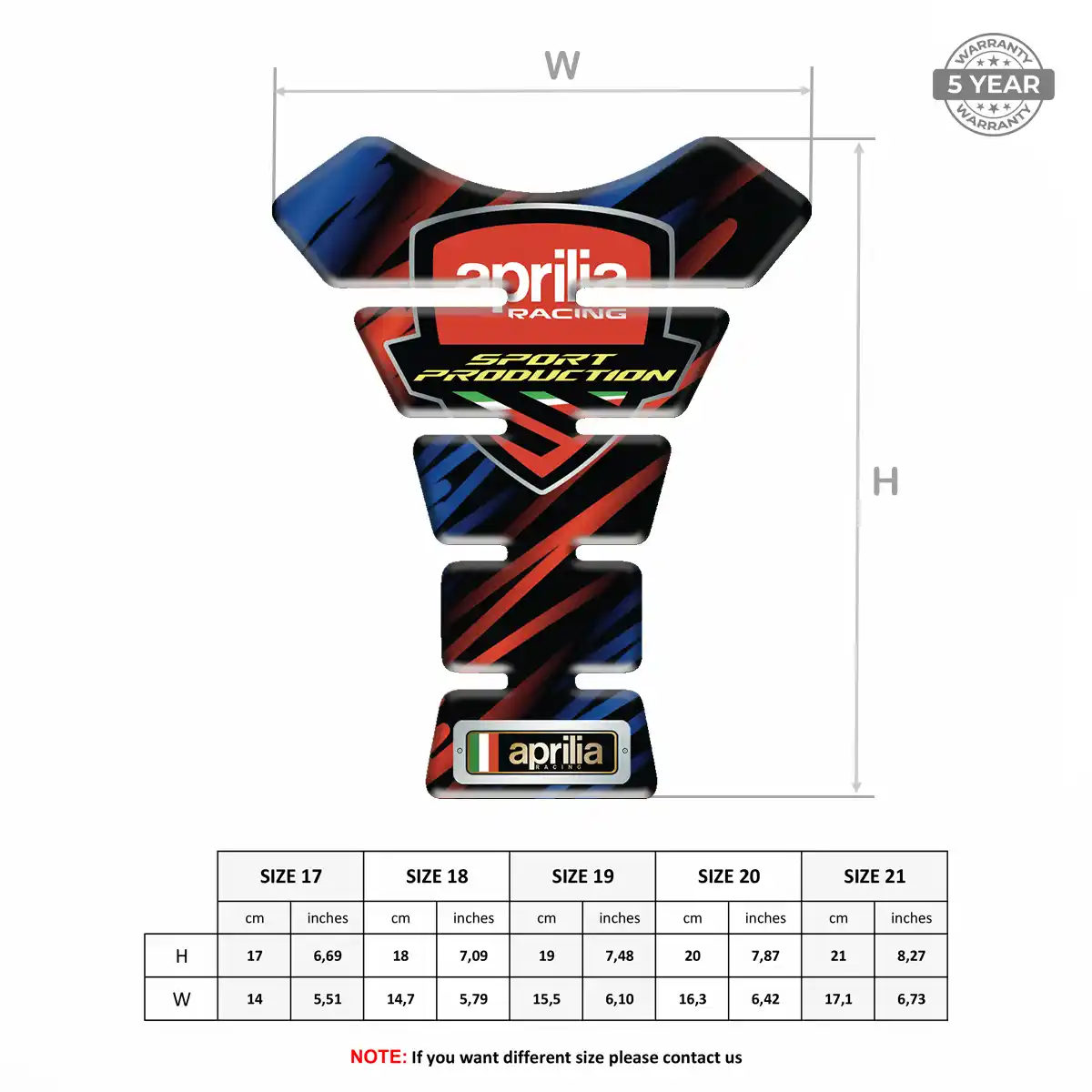 Aprilia Tank Pads Motorbike Deluxe Edition