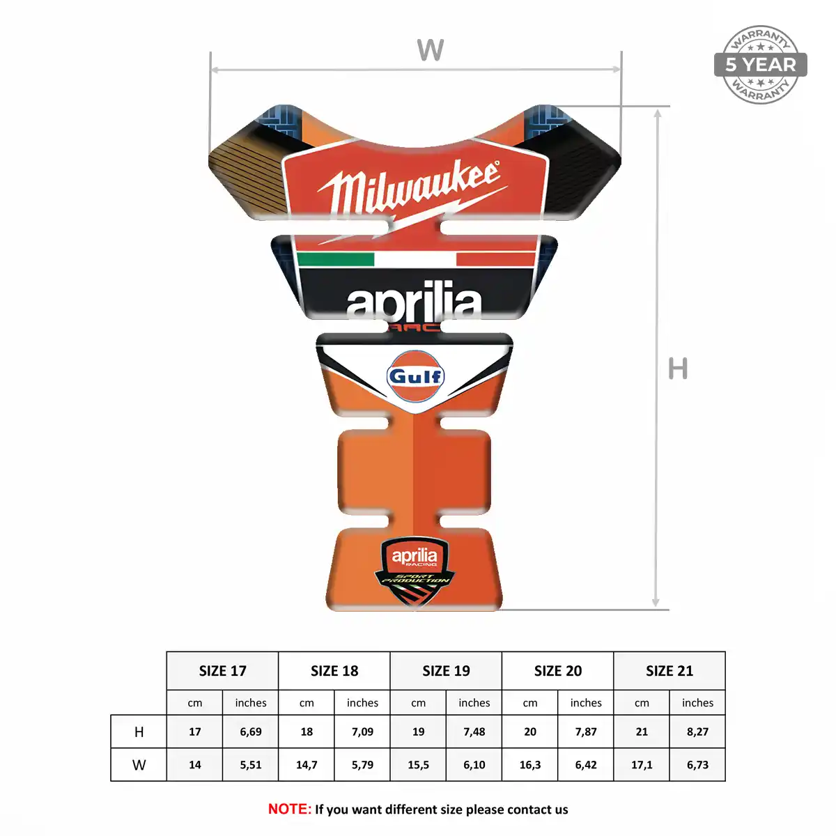 Aprilia Tank Pads Motorbike Elite Finish