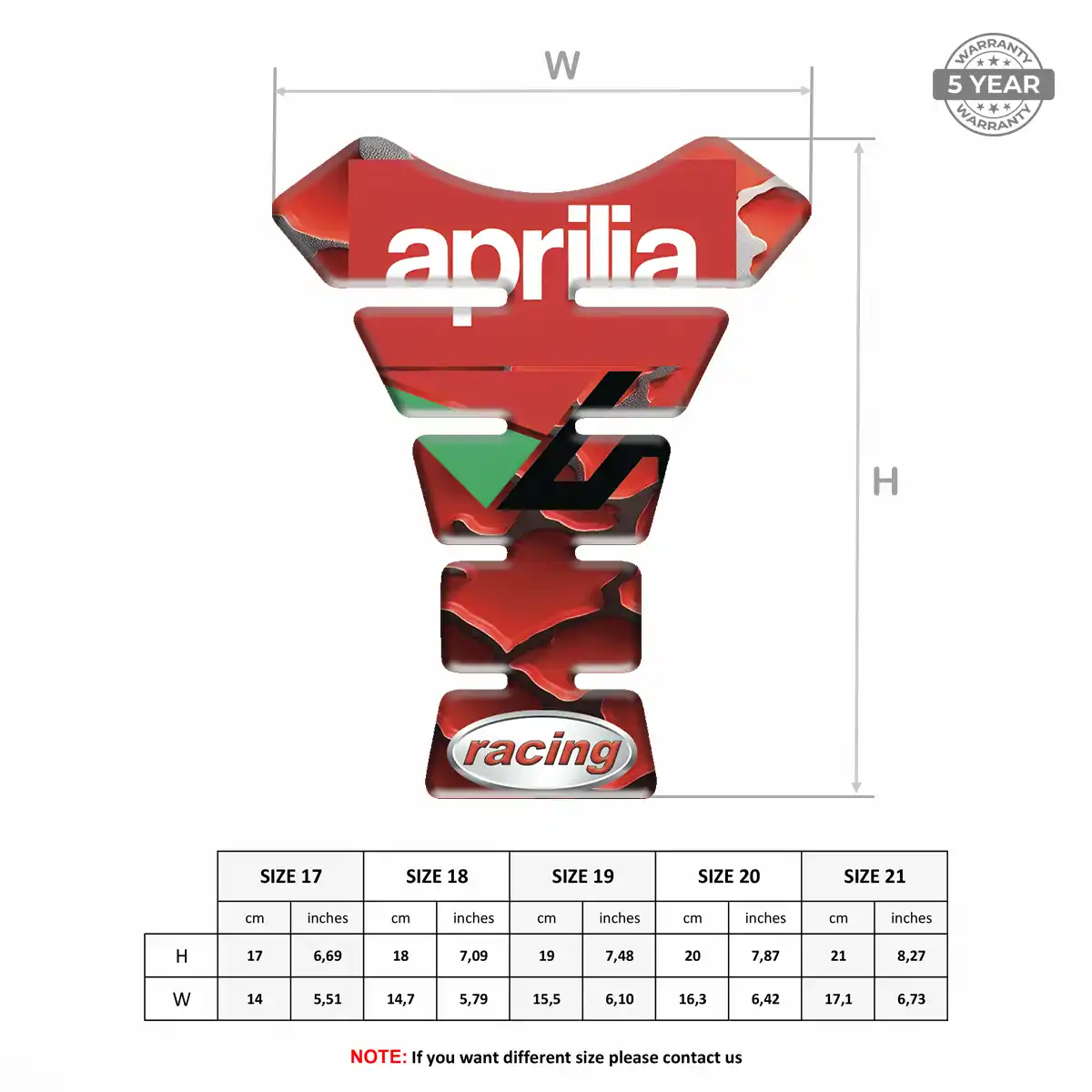 Aprilia Tank Pads Motorbike Opulent Line