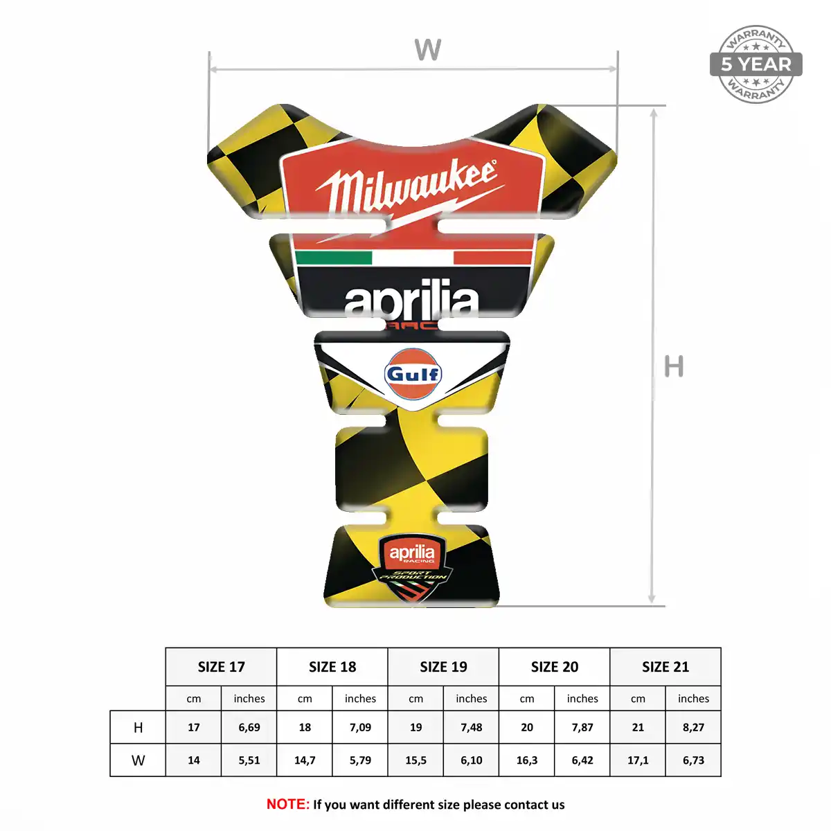 Aprilia Tank Pads Motorbike Resin Elite