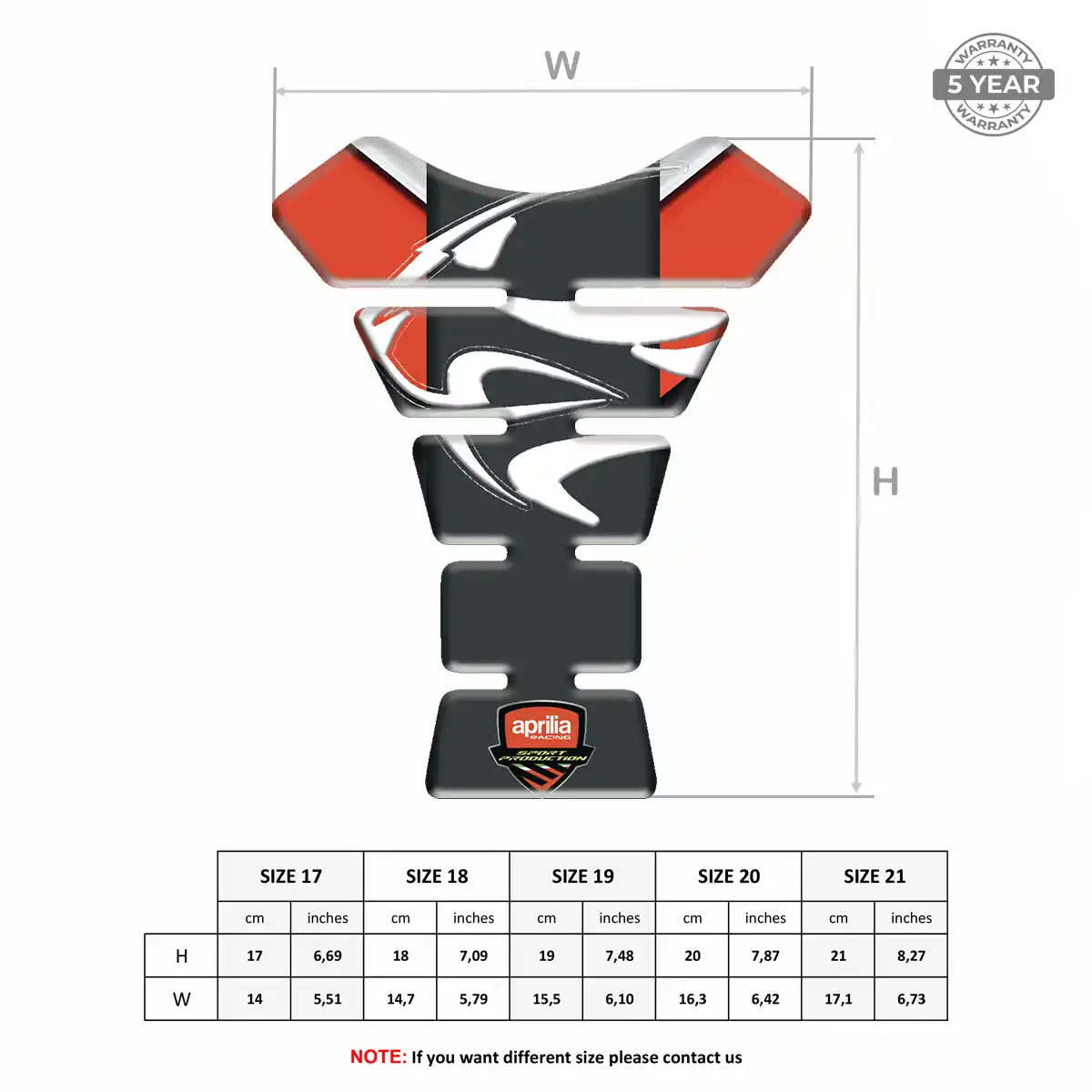 Aprilia Tank Pads Motorcycle Elite Finish