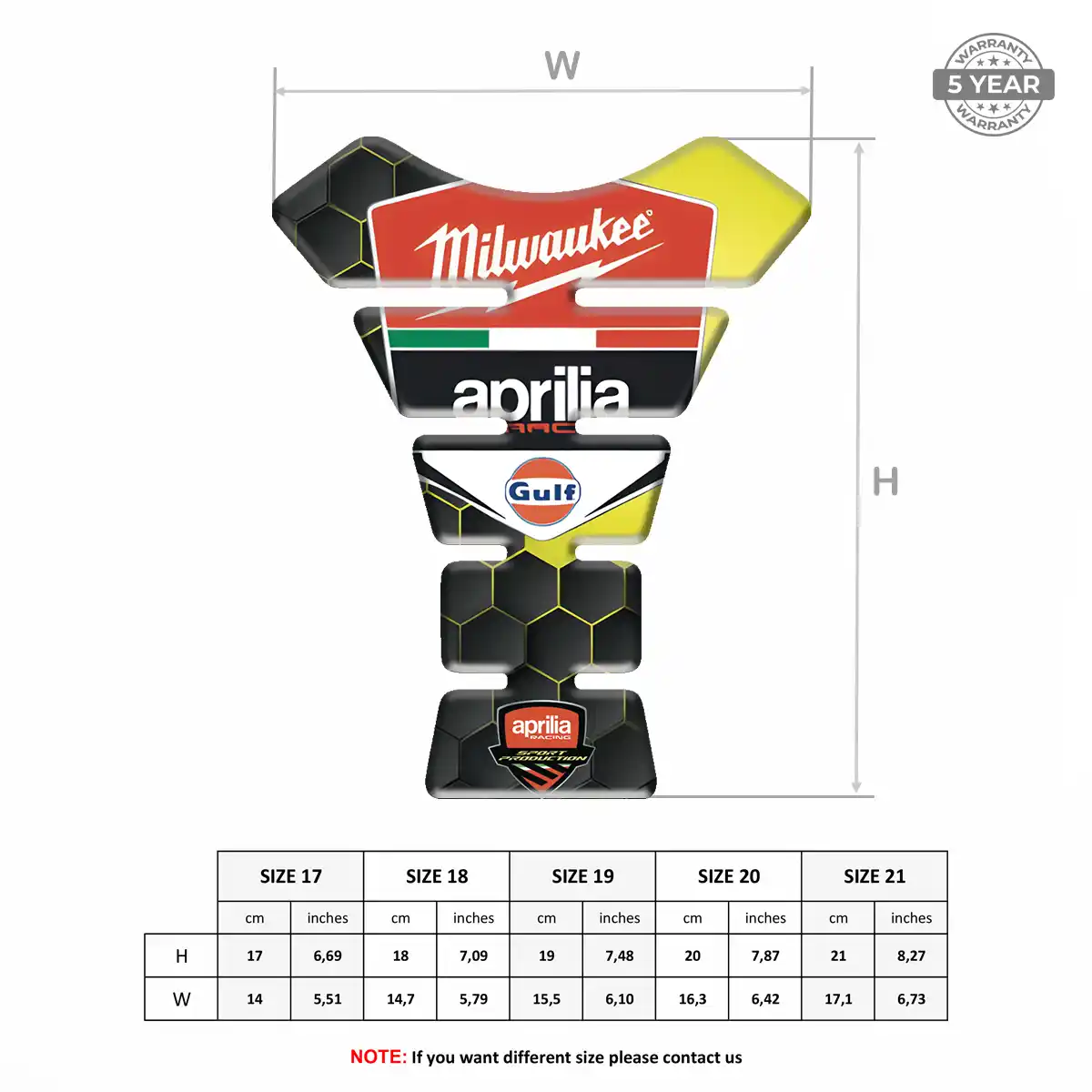 Aprilia Tank Pads Motorcycle Opulent Line