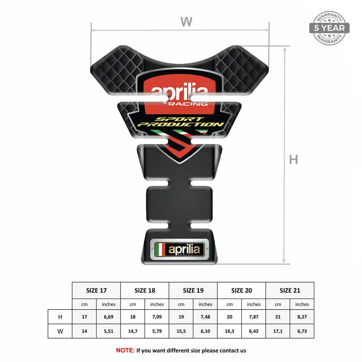 Aprilia Tank Pads Motorcycle Signature Grade