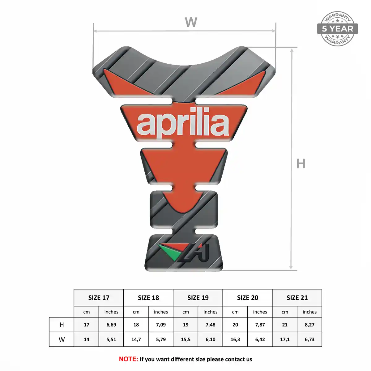 Aprilia Tank Pads Noble Edition