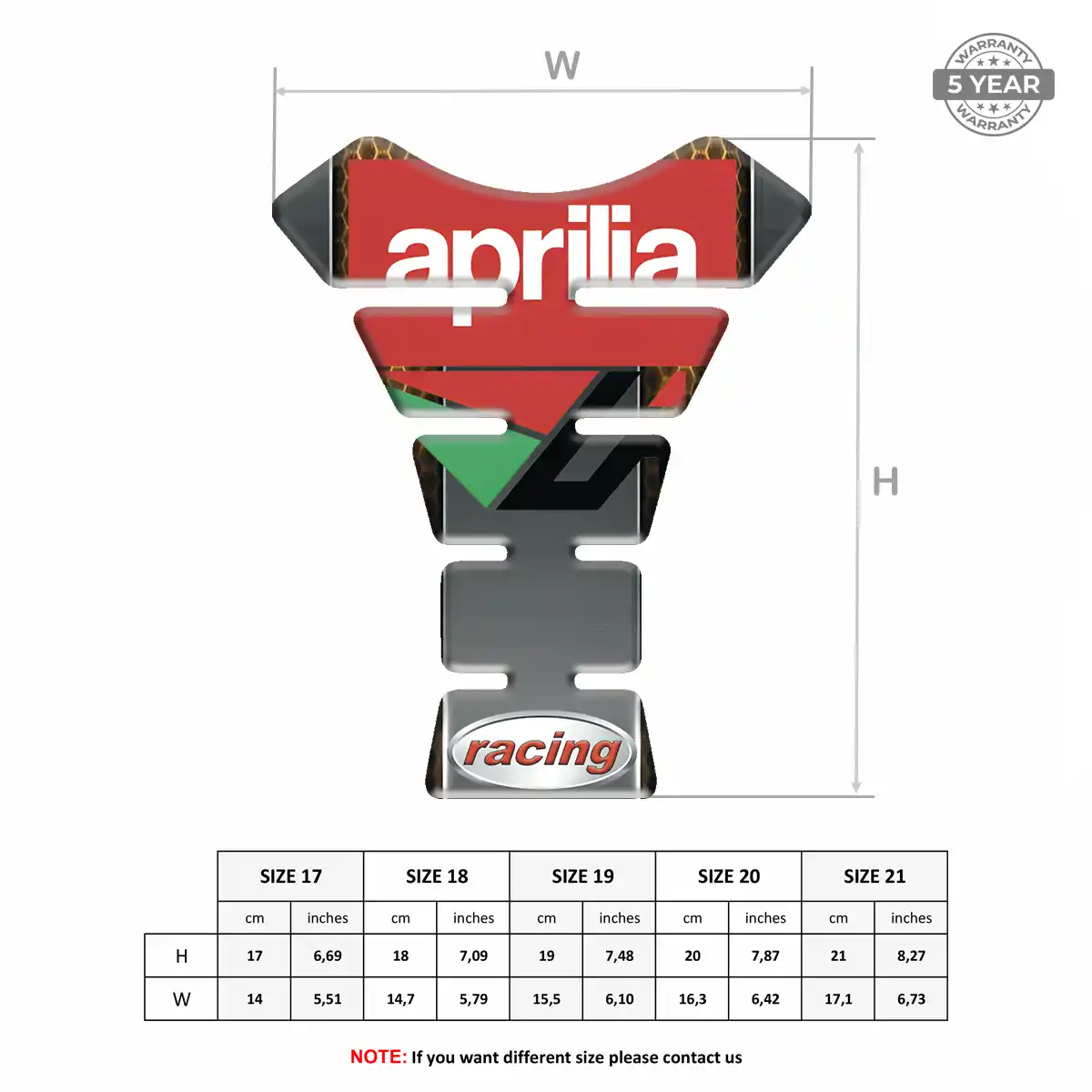 Aprilia Tank Pads Opulent Line