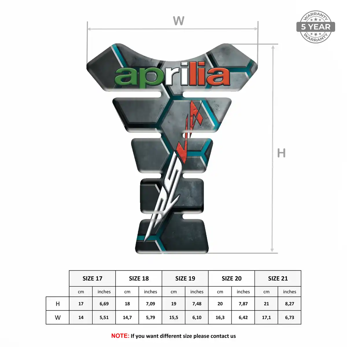 Aprilia Tank Pads Protector Motorbike Deluxe Edition